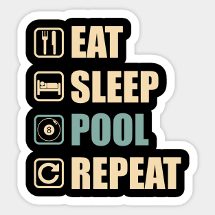 Eat Sleep Pool Repeat - Funny Billiard Lovers Gift Sticker